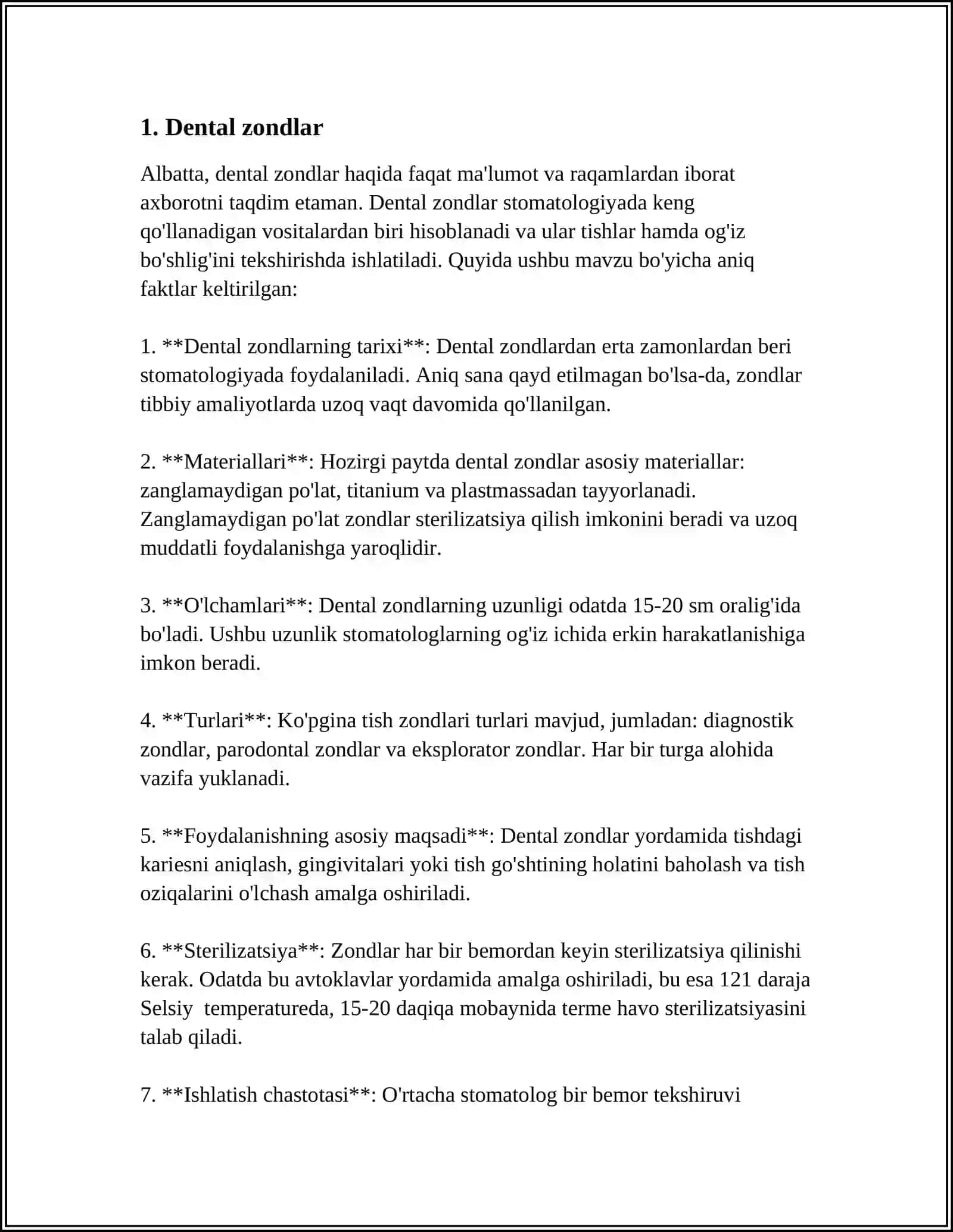 Dental zondlar 3