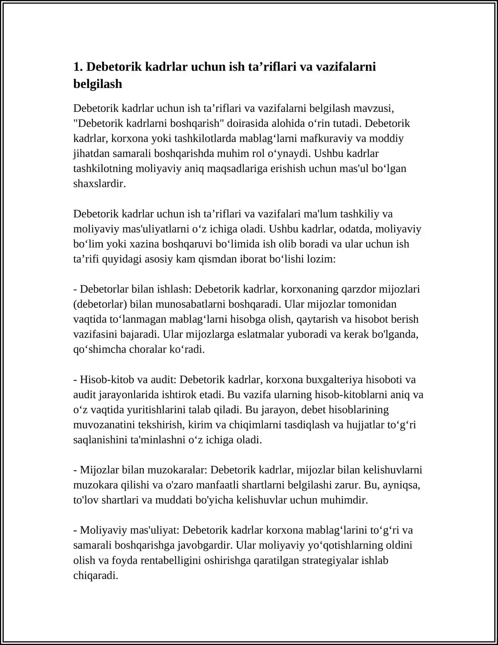 DEBETORIK KADIRLARNI BOSHQARISH 3