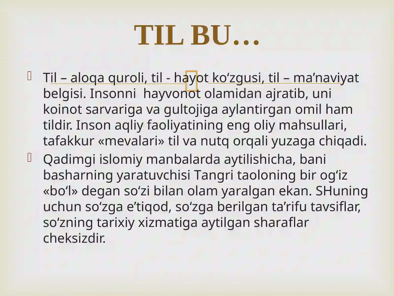 "O`QITUVCHI NUTQ MADANIYATI" fanidan tayyorlagan 3