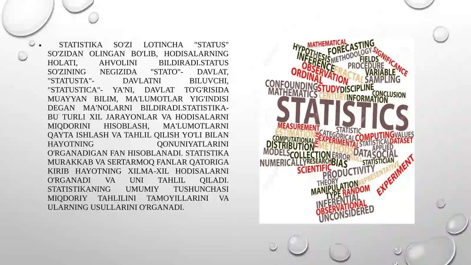 Statistikaning paydo bo'lishi va rivojlanishi 3