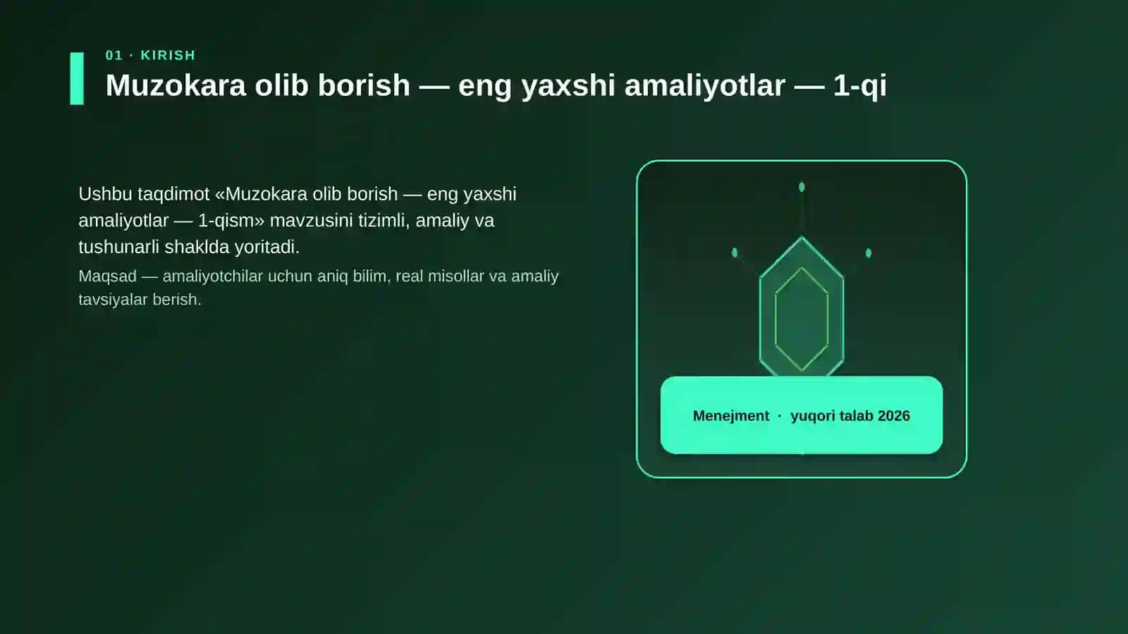 Muzokara olib borish — eng yaxshi amaliyotlar — 1-qism 3