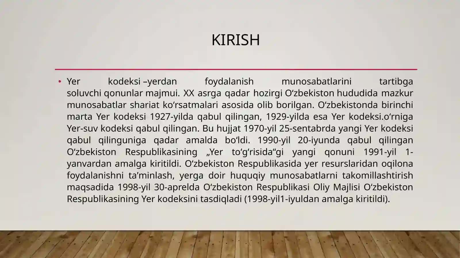 O’ZBEKISTON RESPUBLIKASI YER KODEKSINI OʻRGANISH VA TAHLIL QILISH 3