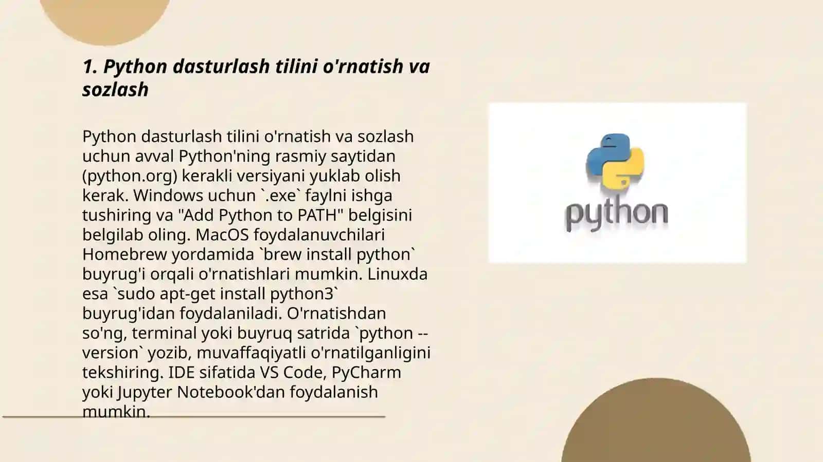 Pythonda satrlar 3