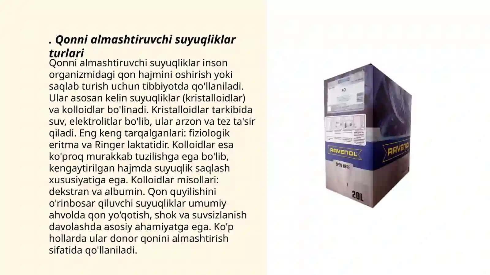 Qon oʻrnini bosadigan suyuqliklar 3