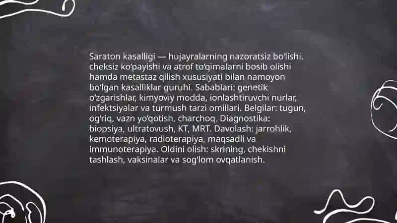 Saraton kasalligi va uni turlari 3