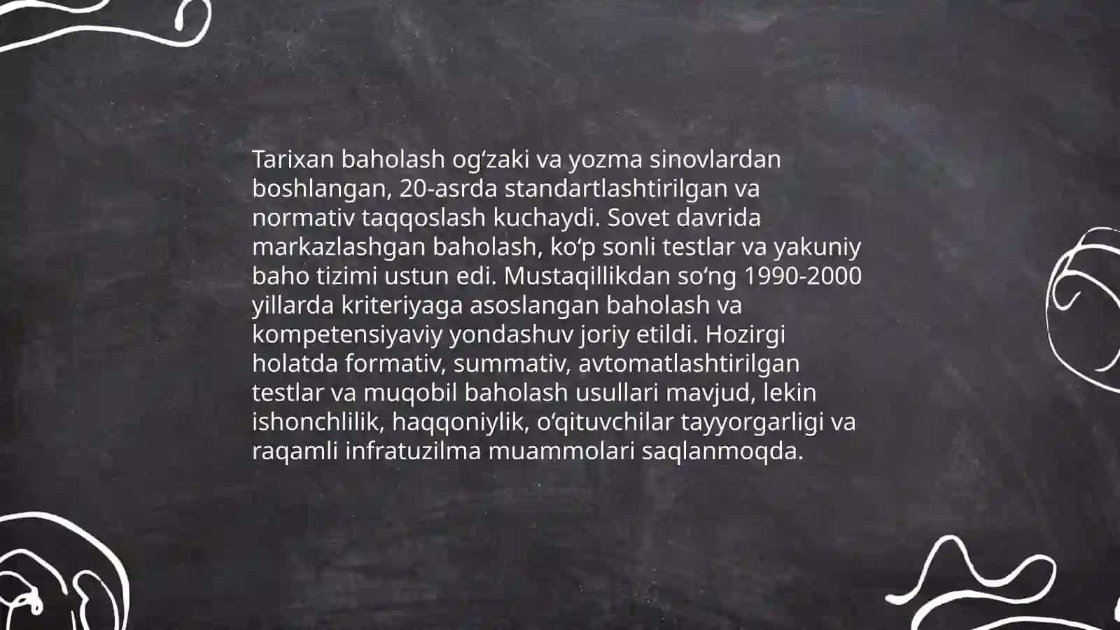 Taʼlim tizimiga oid baholash usullarini tahlil qilish hamda baholashning muqobil usulini shakllantirish 3