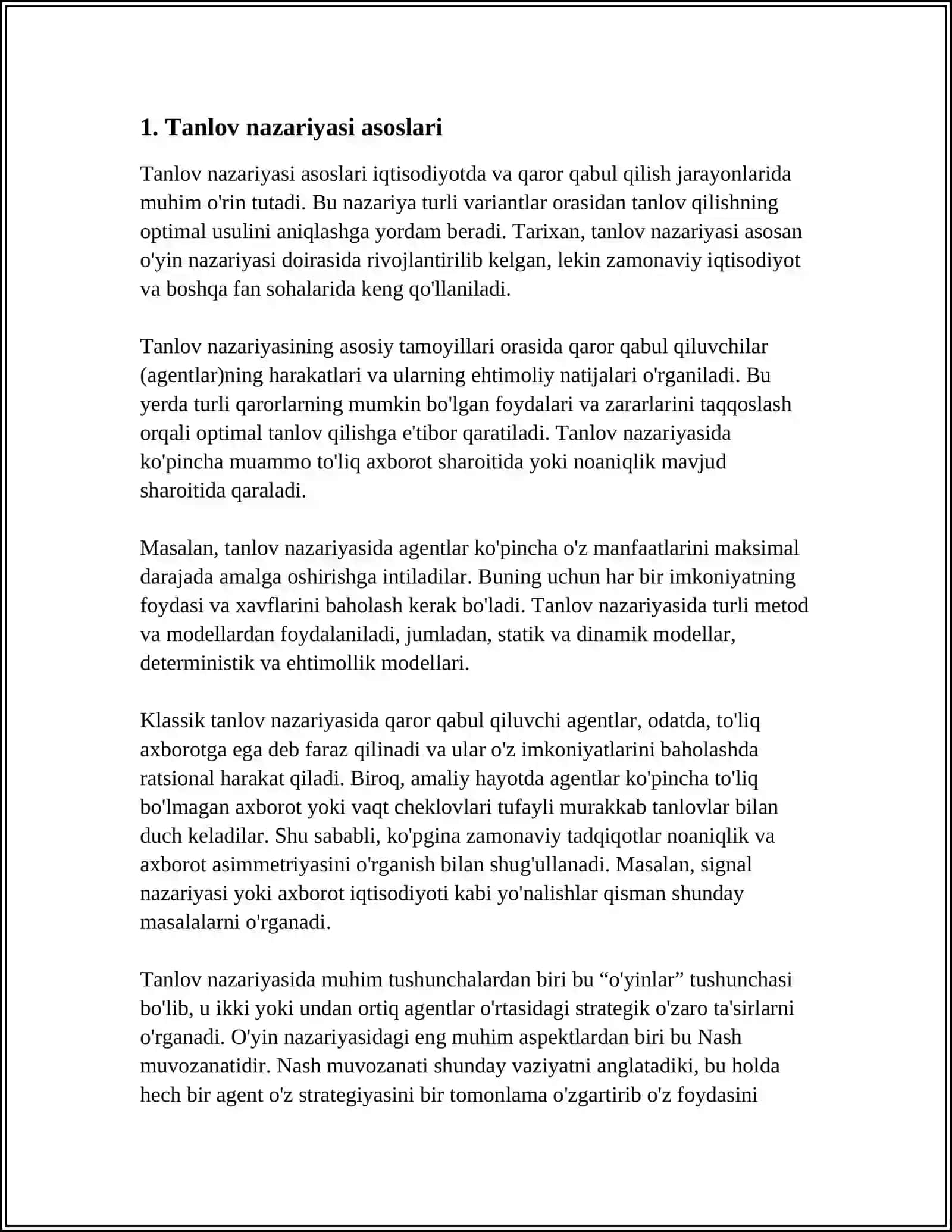 ISTE'MOLCHILAR TANLOVI NAZARIYASI 3