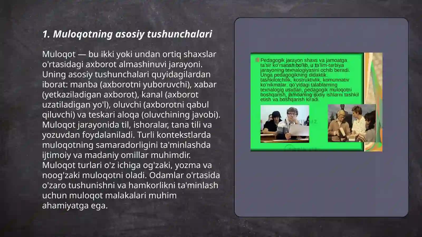 Óqituvchining sinf jamoasini muloqot asosida boshqarish bosqichlari 3
