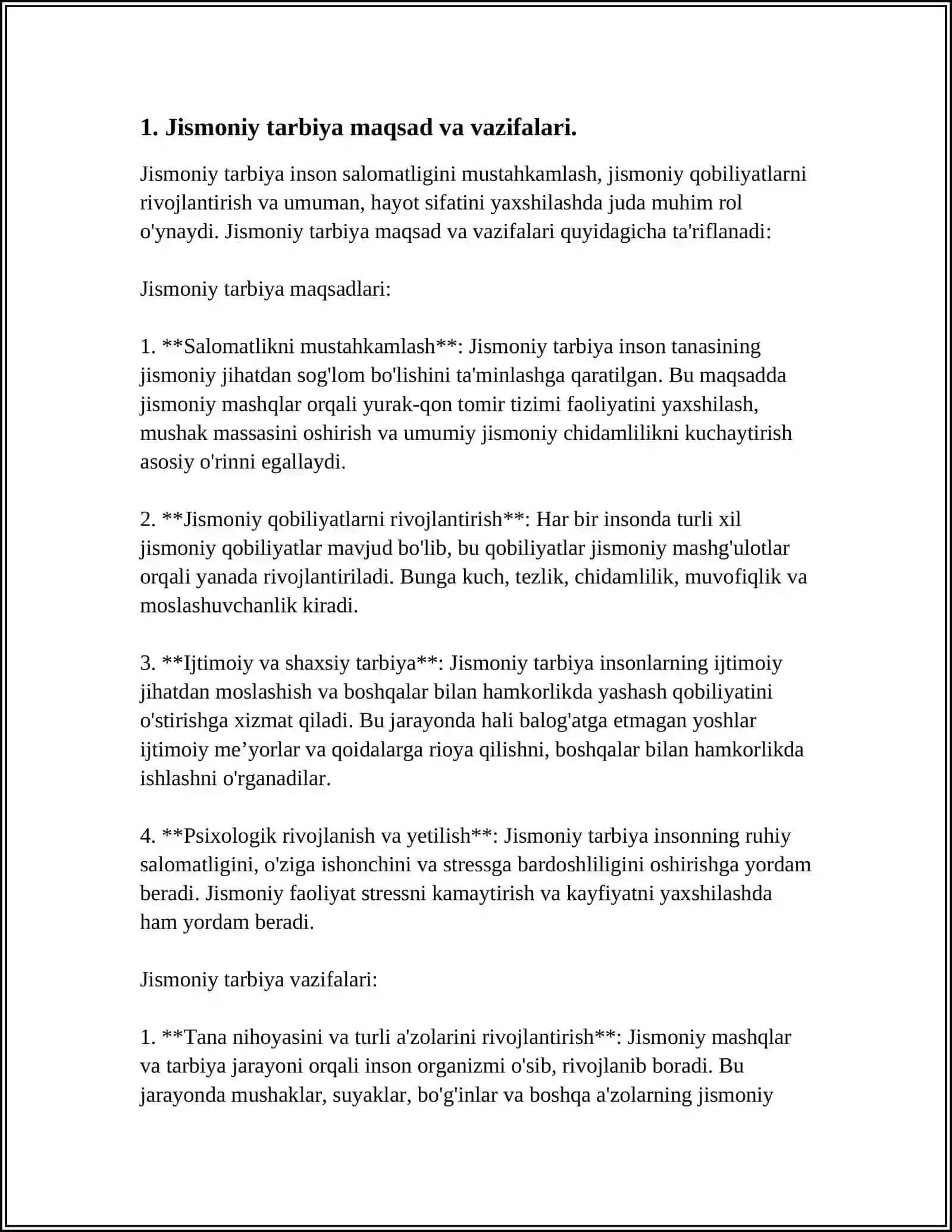 Jismoniy Tarbiya Maqsad va Vazifalari 3