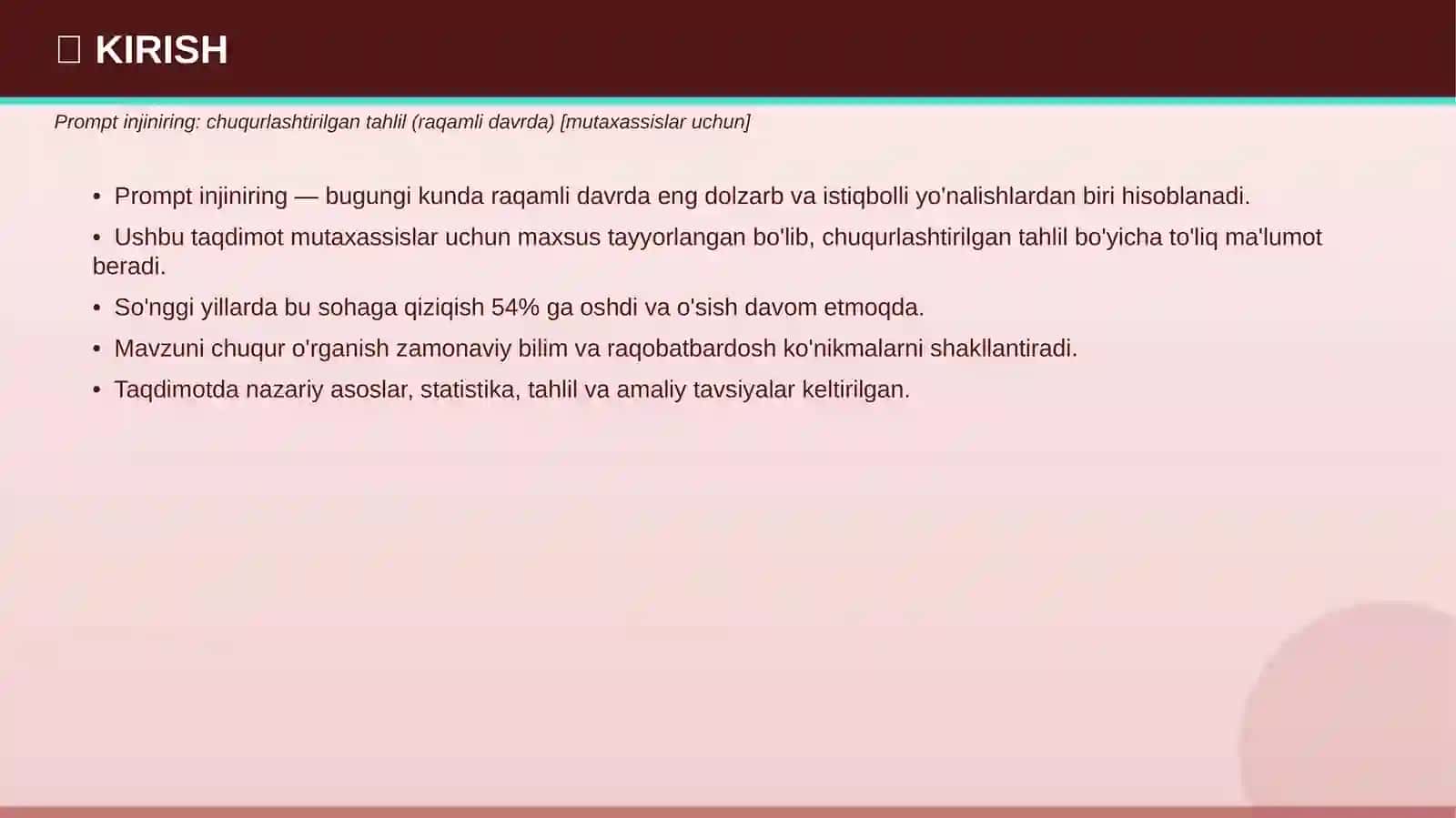Prompt Injiniring - Chuqurlashtirilgan tahlil (raqamli davrda) [mutaxassislar uchun] 3