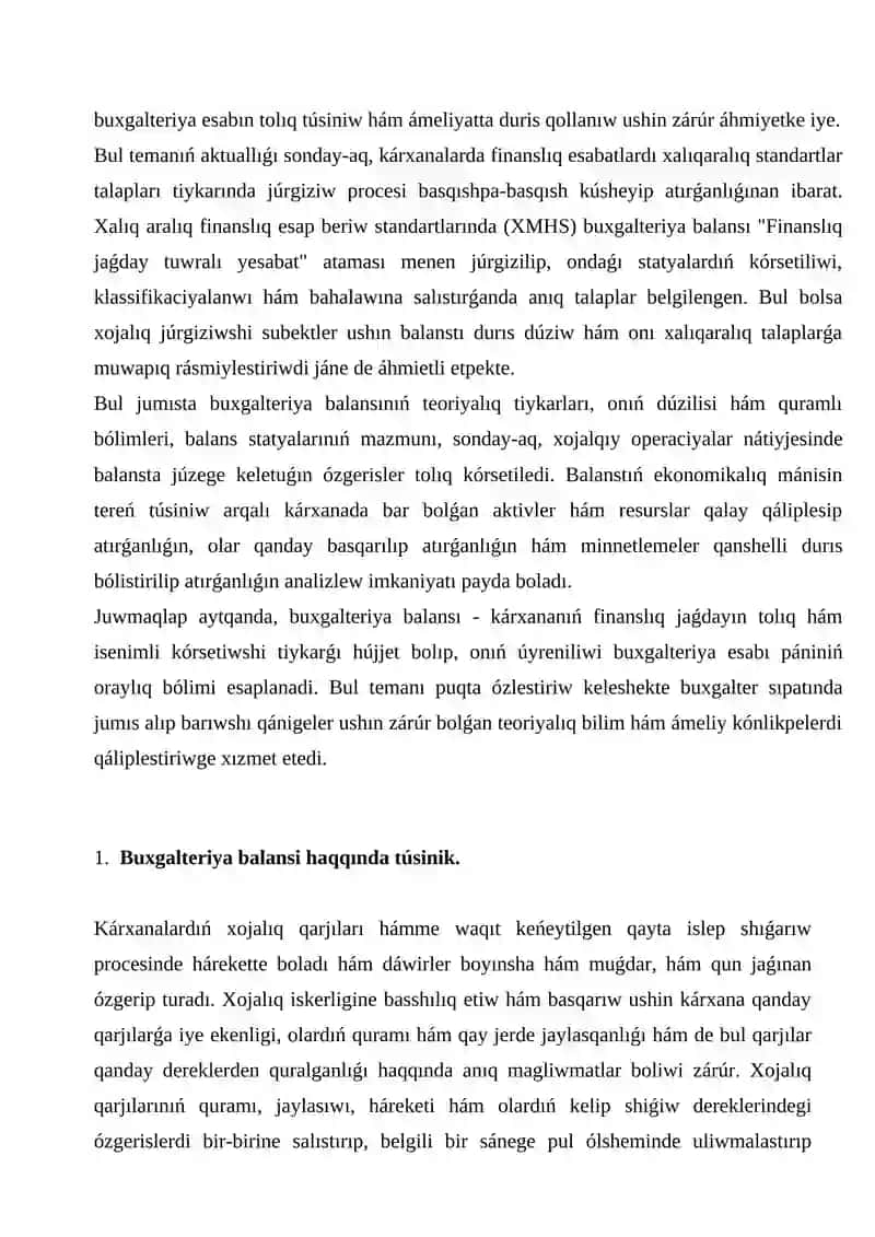 Buxgalteriya balansın duziw ham usınıs etiw tártibi 3