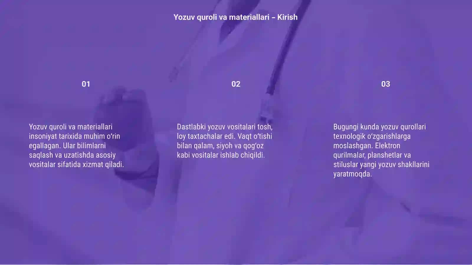 Yozuv quroli va materiallari 3