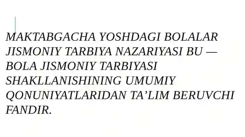 Maktabgacha yoshdagi bolalar jismoniy tarbiya nazariyasi 3