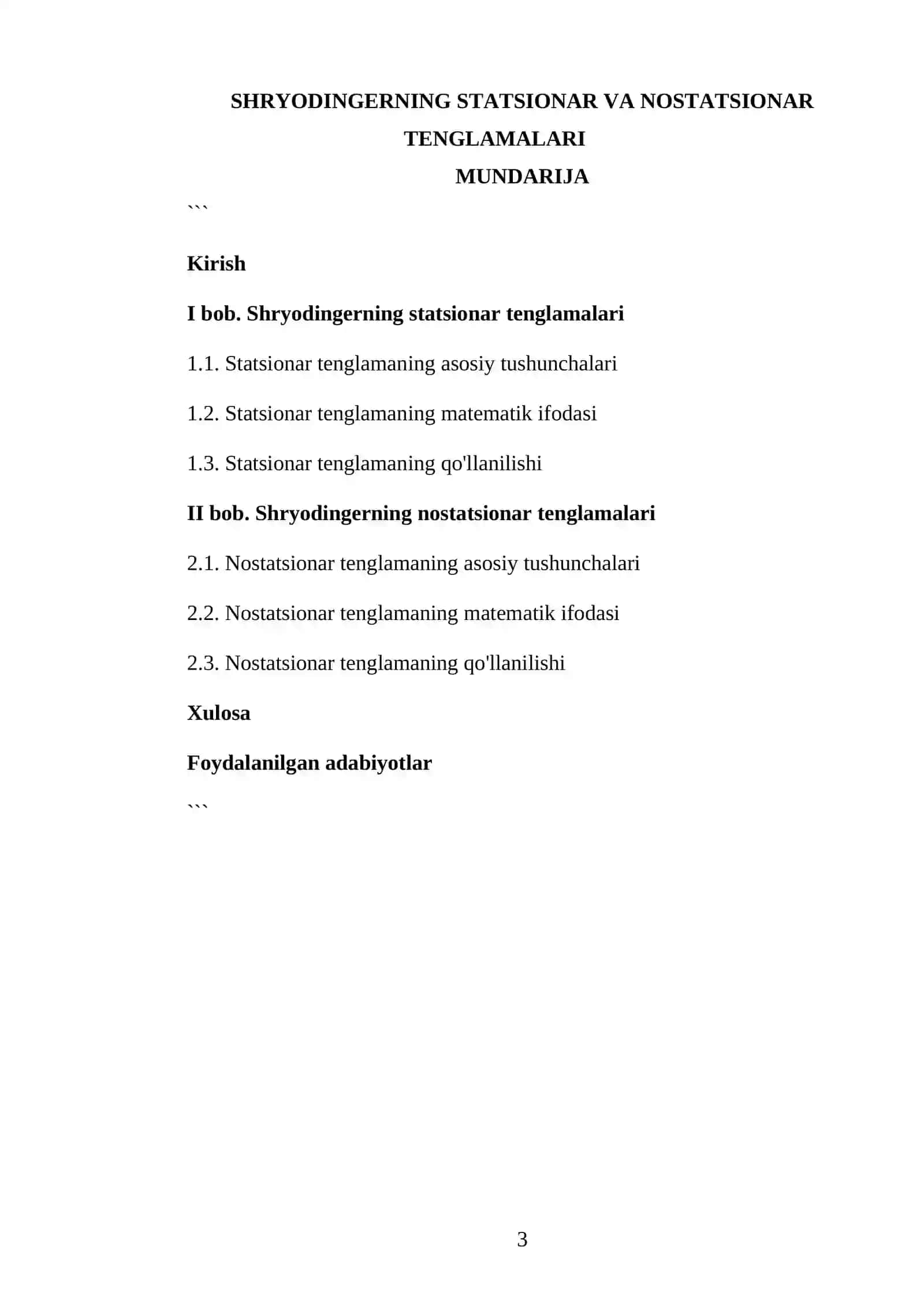 SHRYODINGERNING STATSIONAR VA NOSTATSIONAR TENGLAMALARI 3