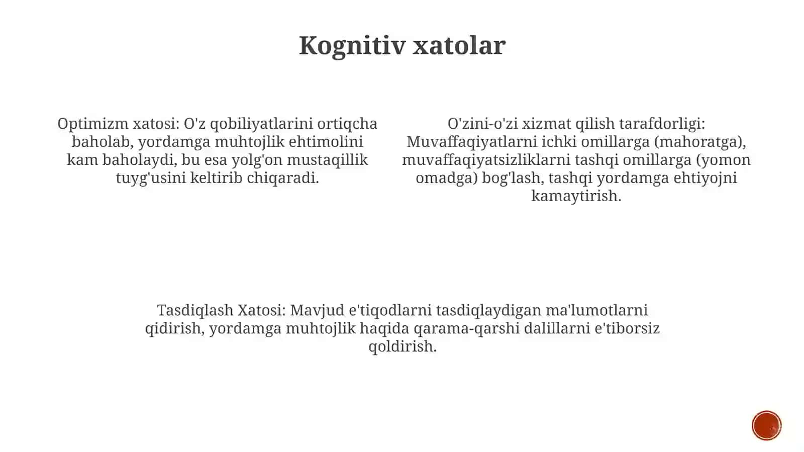 Kognitiv xatolar 3