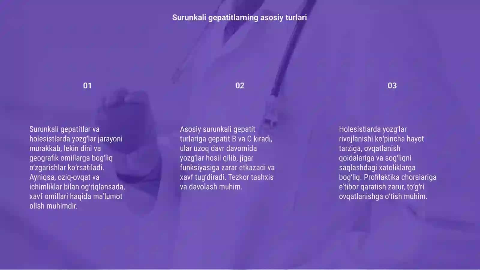 Surunkali gepatitlar va holesistlarda yozğlar hazmlanishi 3