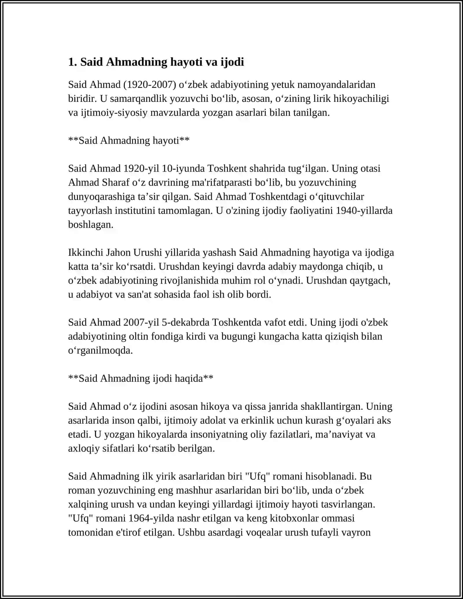 SAID AHMAD "UFQ" RAMANI XAQIDA UMUMIY TUSHUNCHA 3