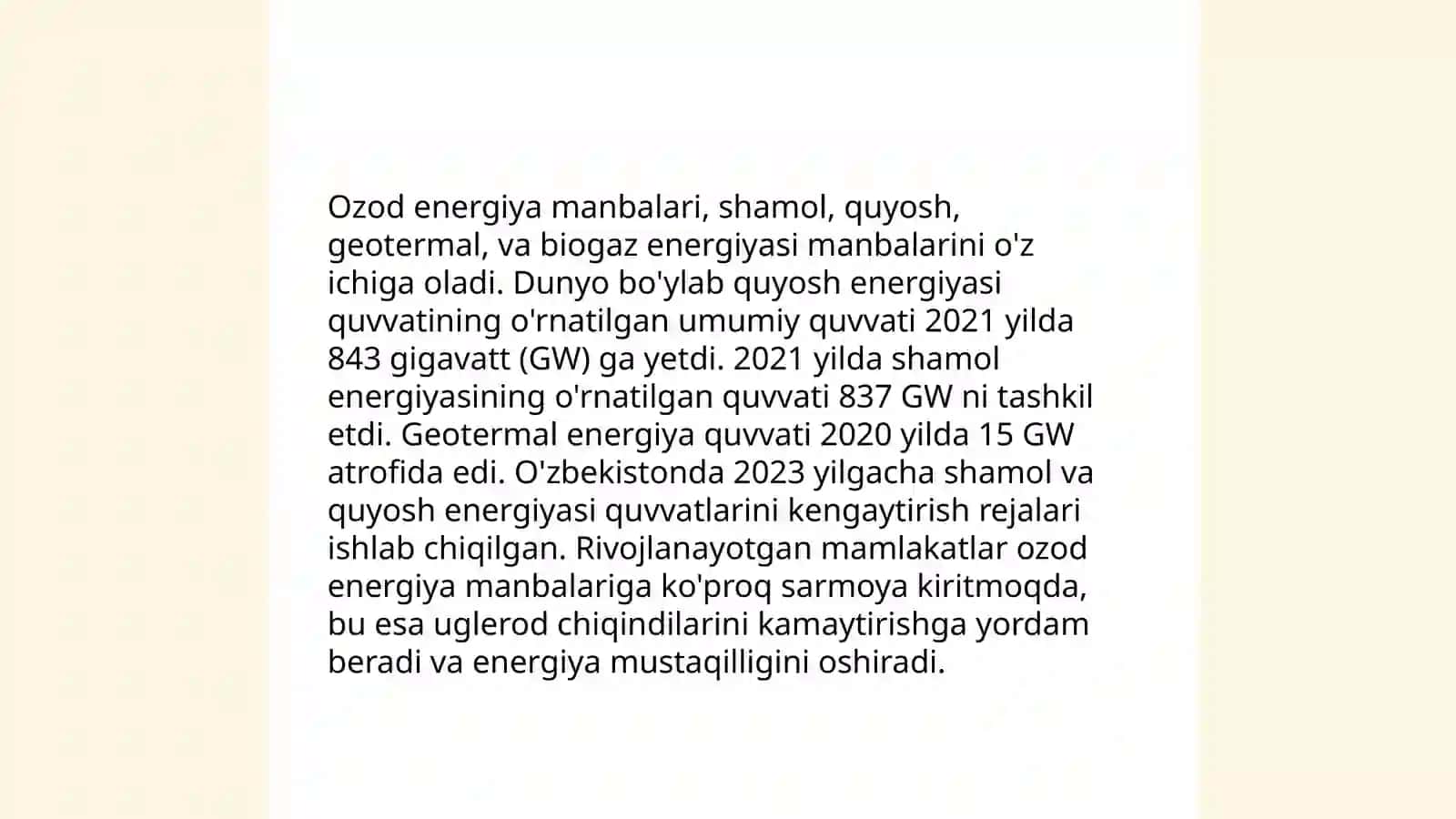 Ozod energiya manbalari 3