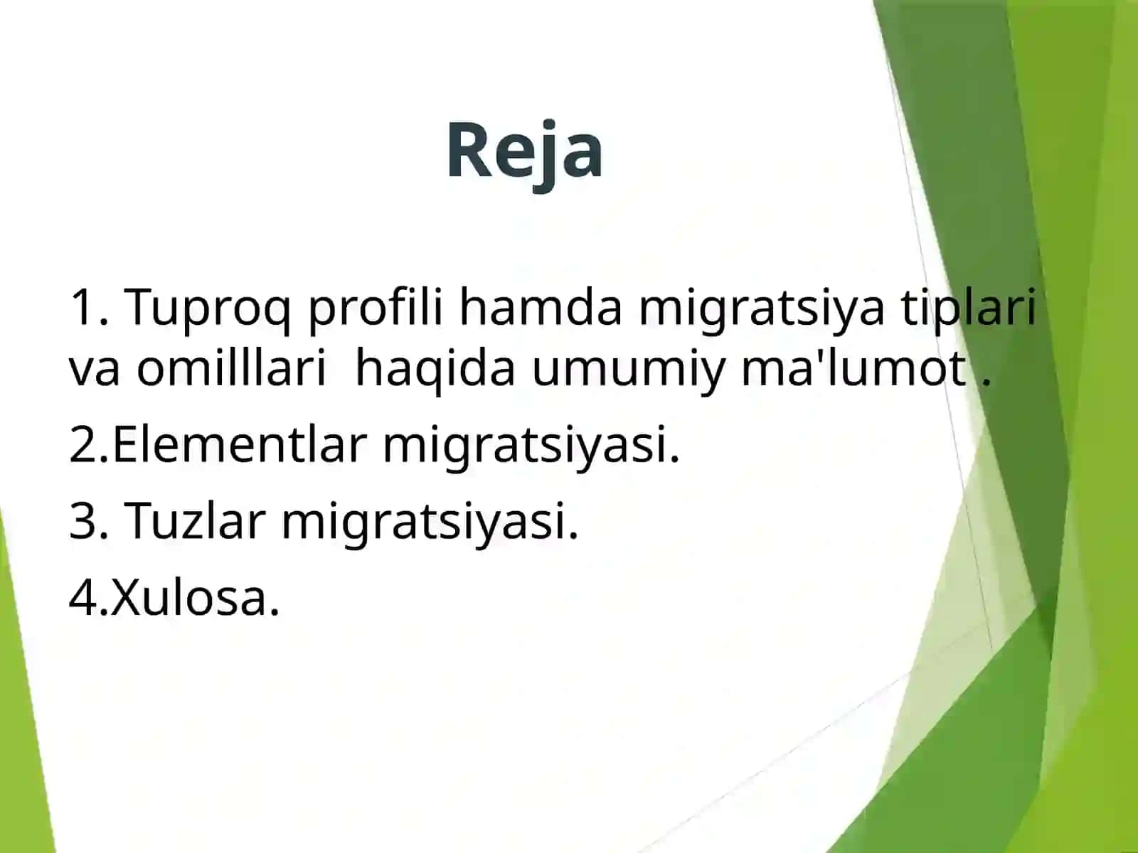 Tuproq profilida elementlar migratsiyasi 3