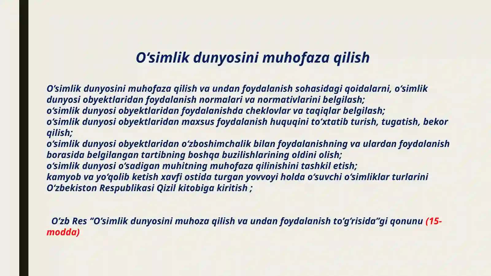O’Simlikdunyosidanfoydalanishvaunimuhofazaqilish 3