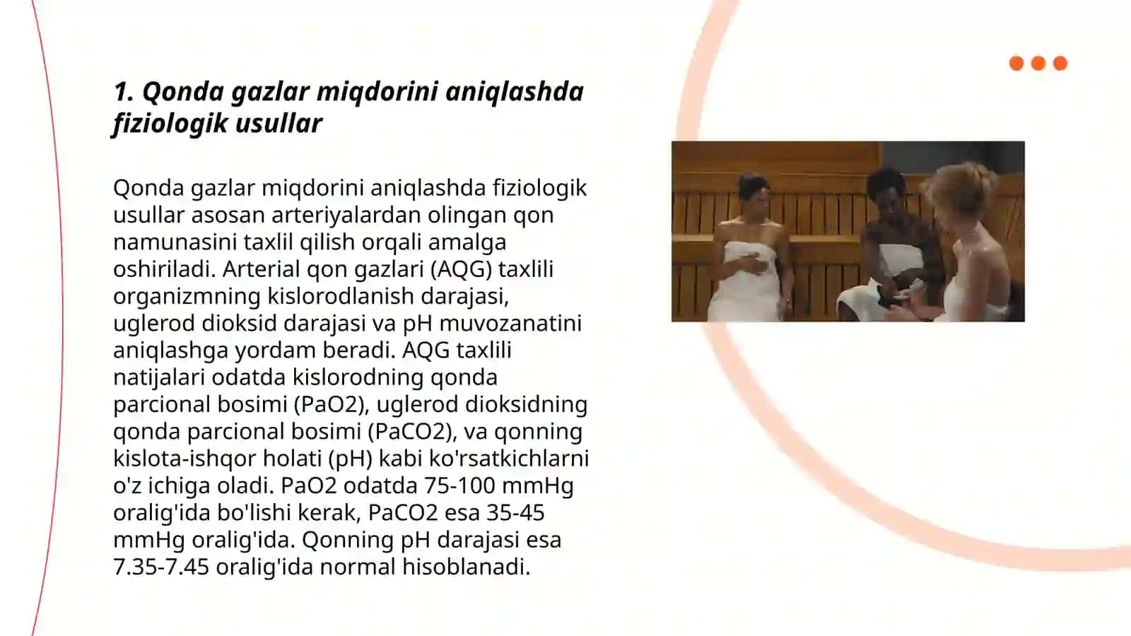 Qonda gazlar miqdorini aniqlashni Fiziologik yangi usullari 3