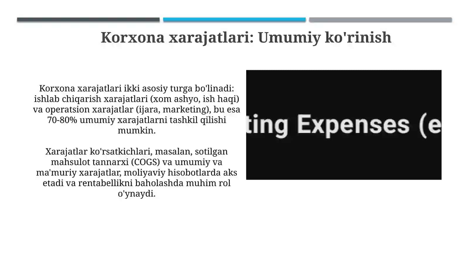 Korxona sarf harajatlari va foydasi 3