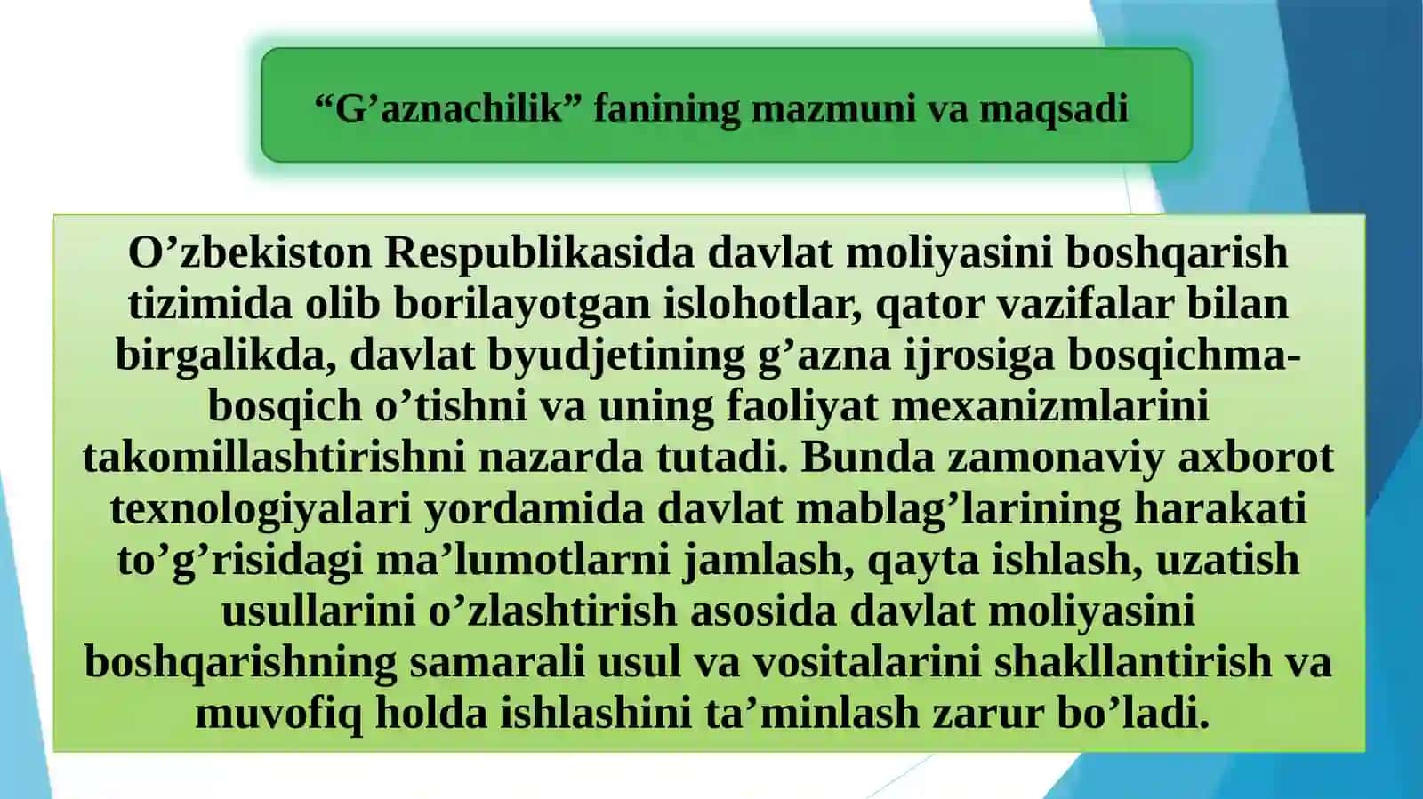 G’aznachilik fanining mazmuni, predmeti va vazifalari 3