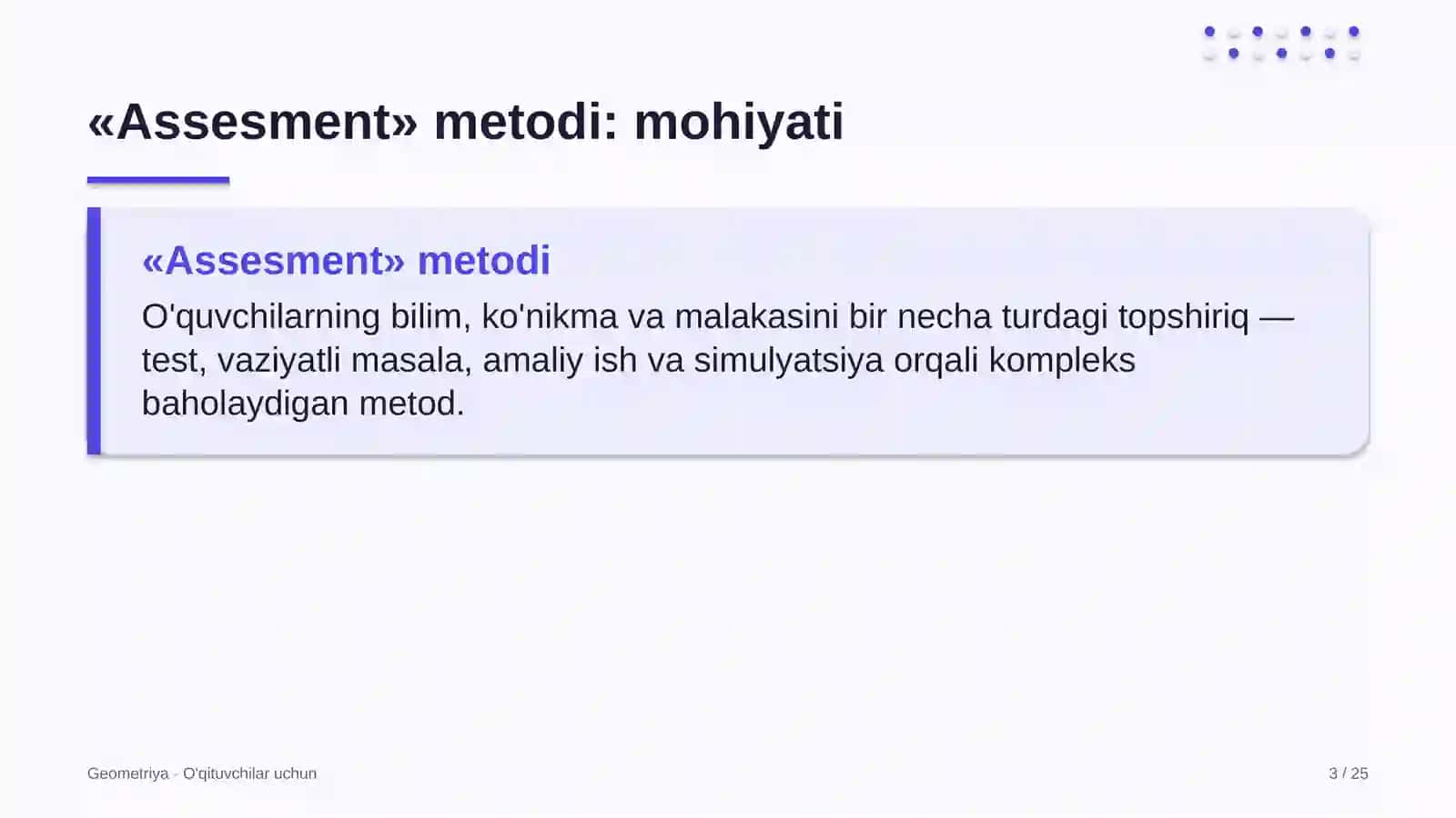 geometriya darslarida assesment metodidan foydalanish 6986 3