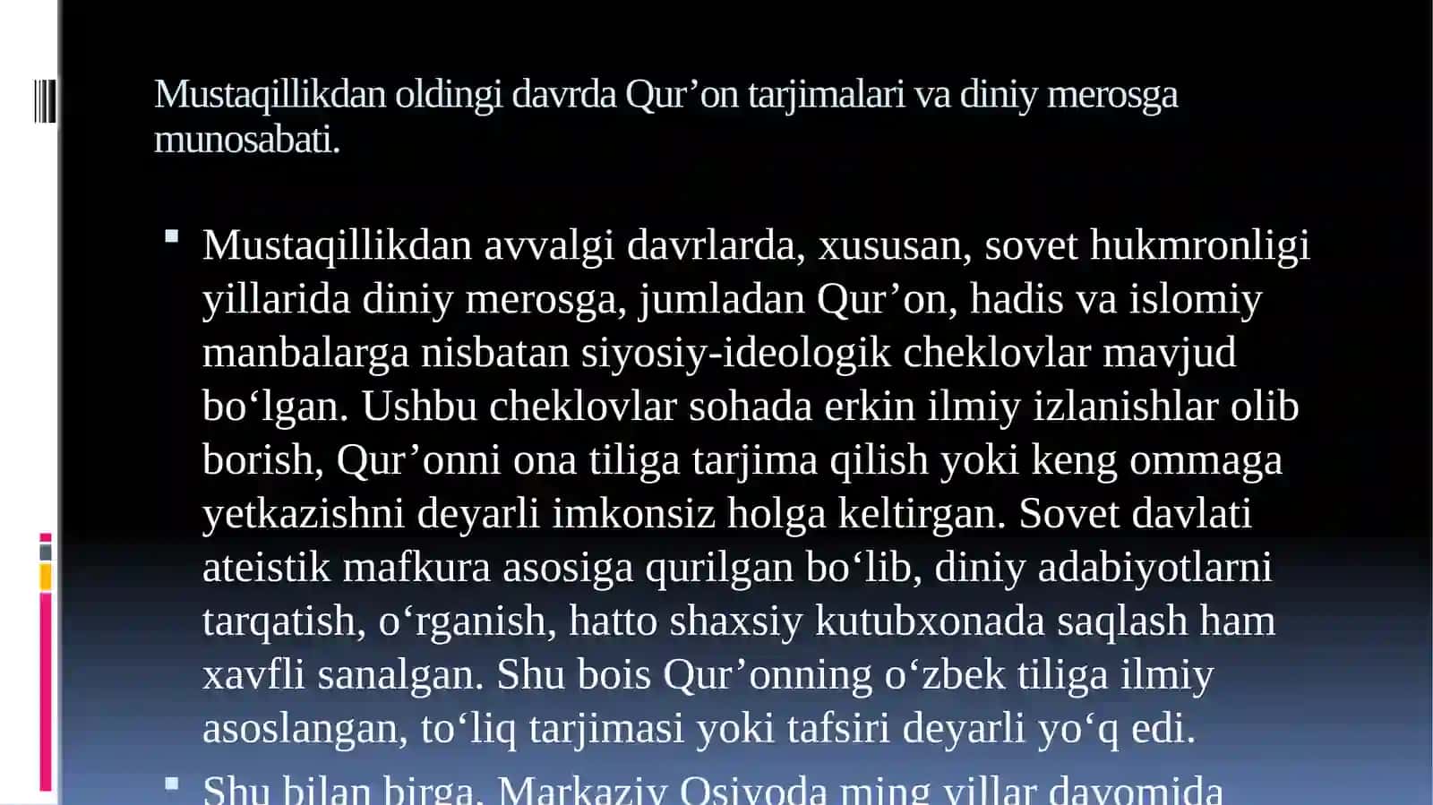 Mustaqillikyillarida Qur’onning o‘zbektiliga tarjima qilinishi va tafsirlari haqida 3