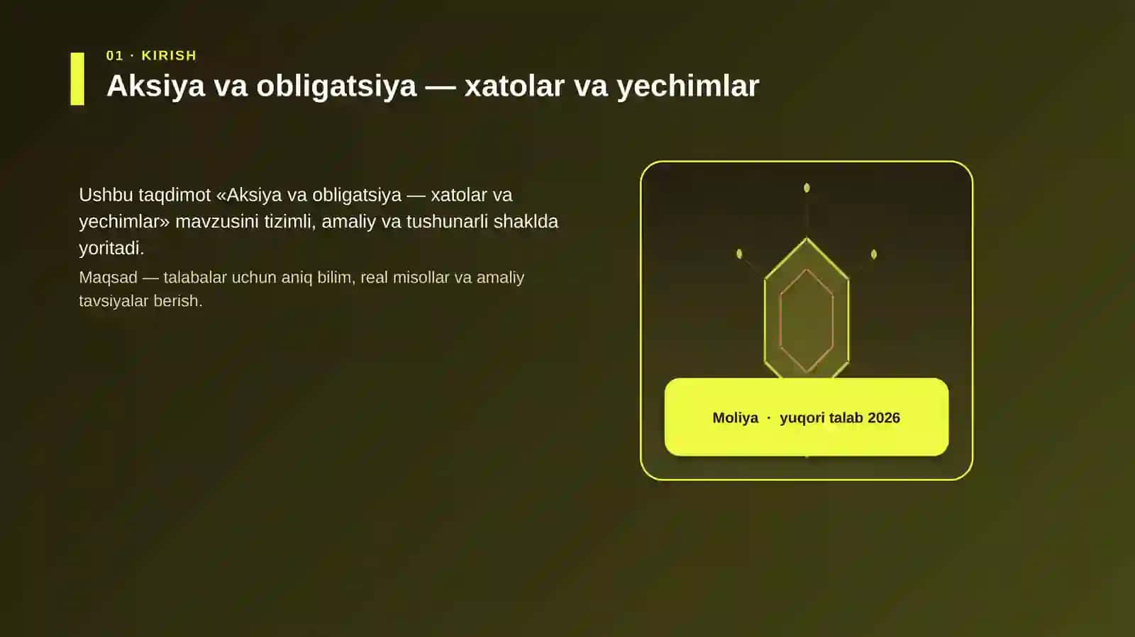 Aksiya va obligatsiya — xatolar va yechimlar 3