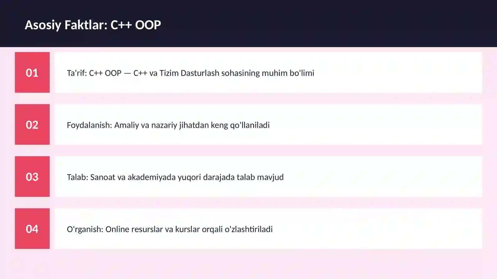 C++ VA TIZIM DASTURLASH 3
