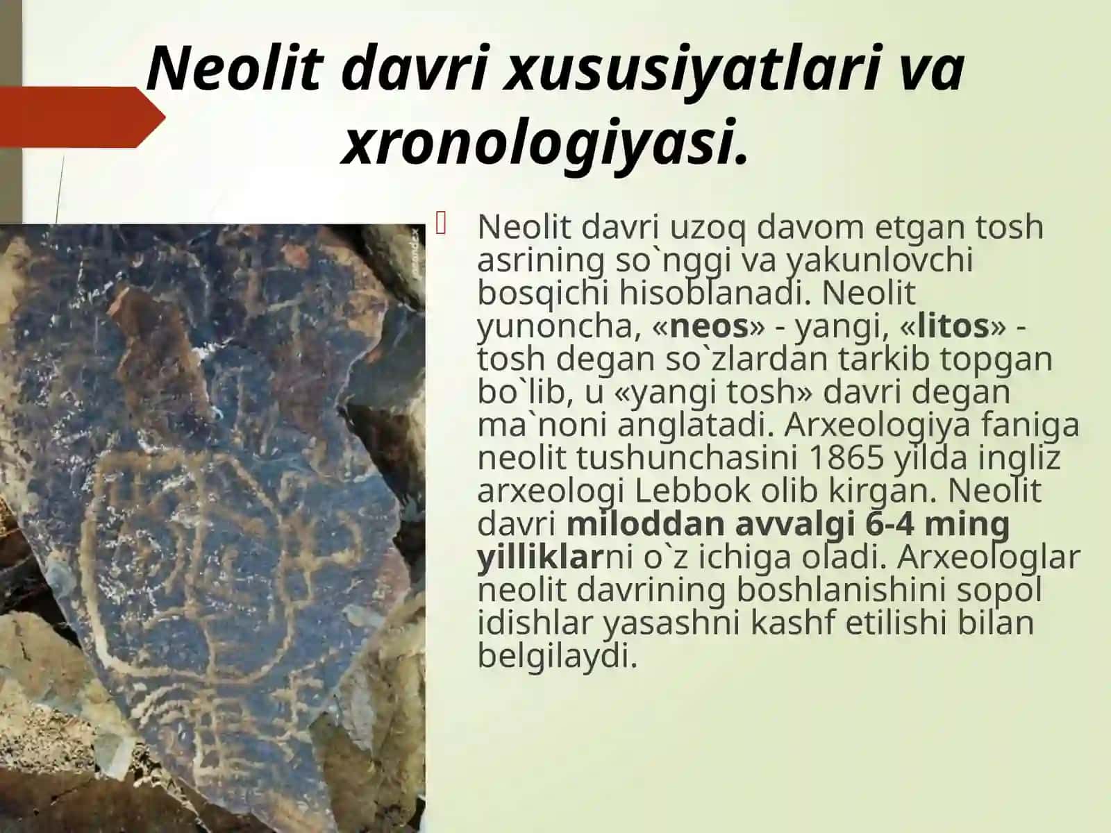 Arxologiya va etnologiya fanidan:O`rta Osiyoda Neolit davri 3