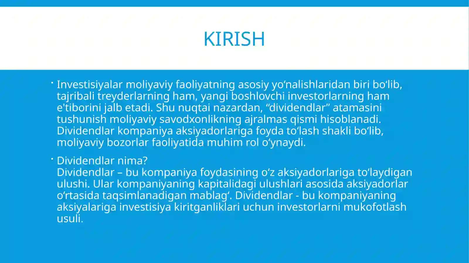 Dividend siyosati 3