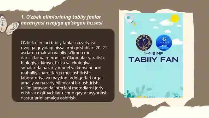 Tabiiy fanlar nazariyasi va metodikasi faniga xissa qoʻshgan oʻzbek olimlari 3