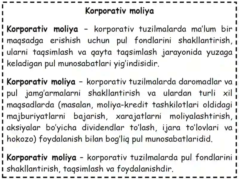 Korporativ moliyaning iqtisodiy mazmuniva tashkiletilishi 3