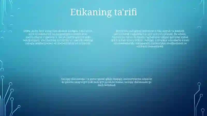 Etikaning Mohiyati Va Ahamiyatini O'Rganish 3