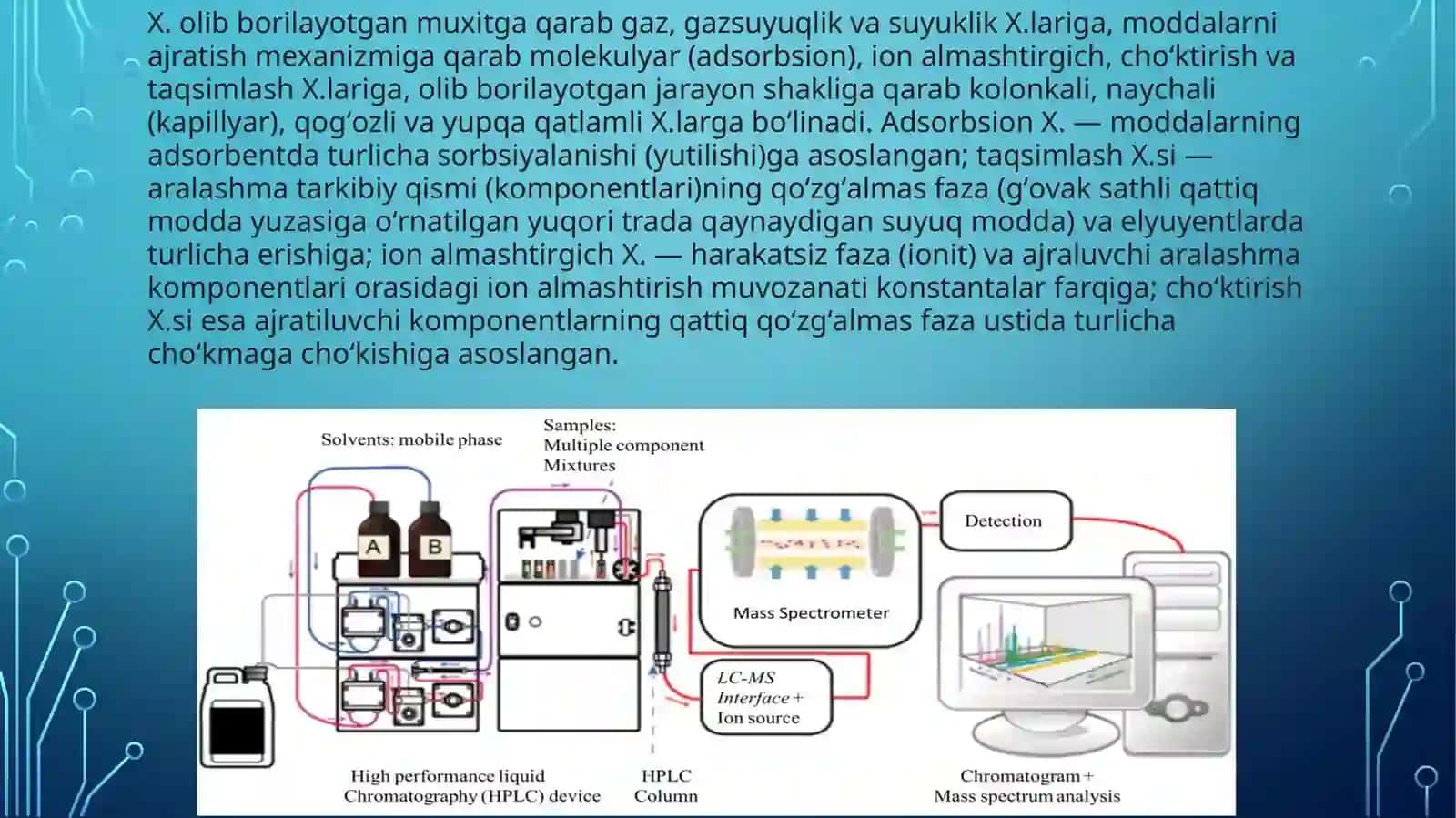 Xromotografiya usuli yordamida moddalar ajratib olish 3