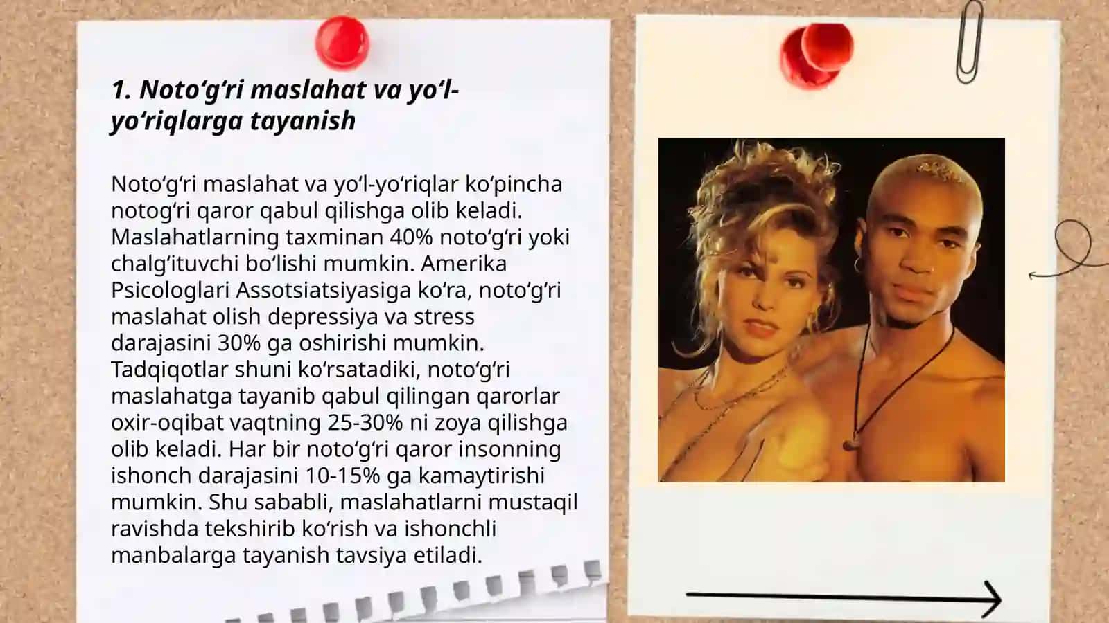Noto‘g‘ri maslahat va yo‘l-yo‘riqlarga tayanish 3