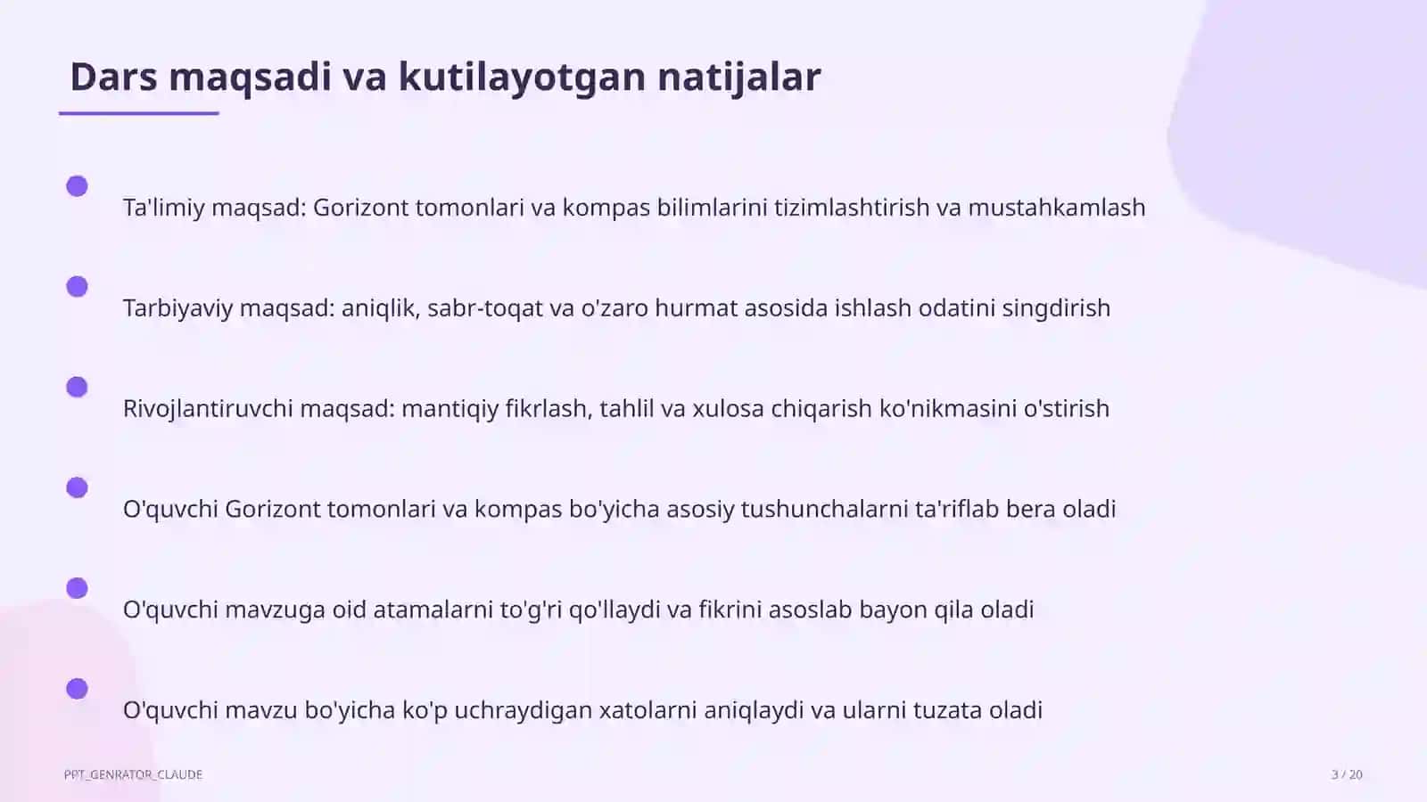 Gorizont tomonlari va kompas (3-sinf) 3
