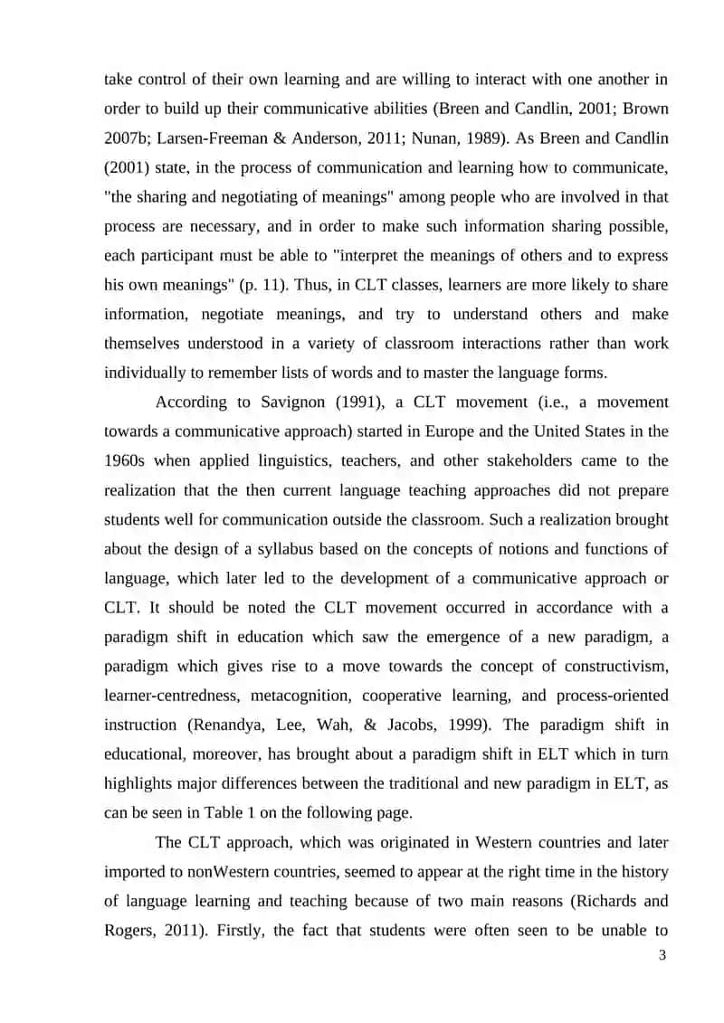 Communicative Language Teaching (CLT) 3