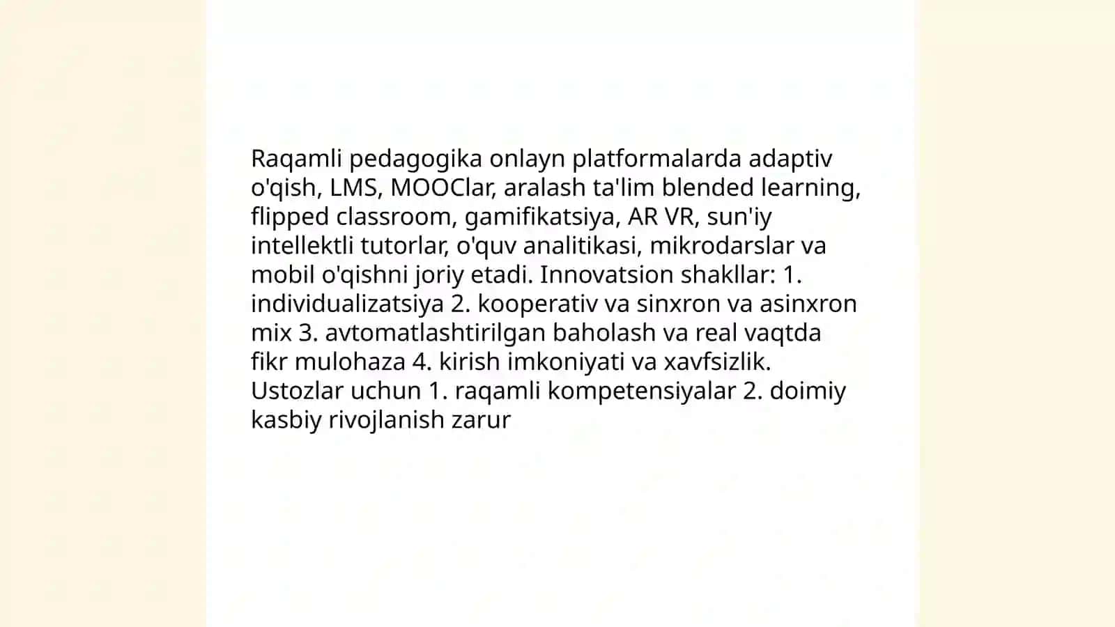 Talim jarayonini tashlik etishning innovatsion shakl metod va vositalar 3