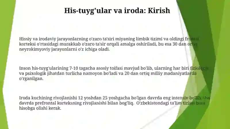Shaxsning hissiy irodaviy holatlari.Hissiyot va Iroda 3