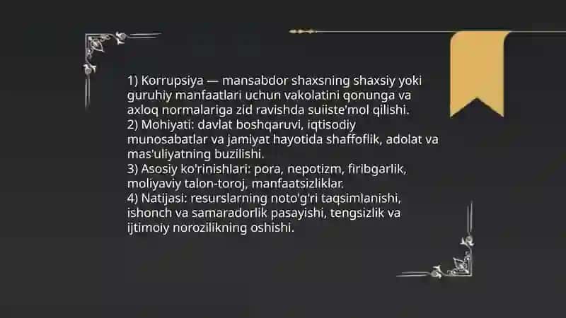 Korrupsiyaning mohiyati va uning oqibatlari 3
