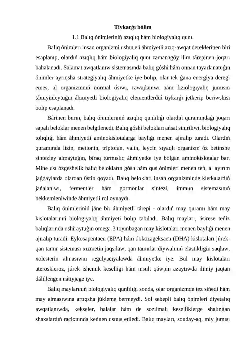 Balıq ónimleriniń insan salamatlıǵındaǵı ornı 3