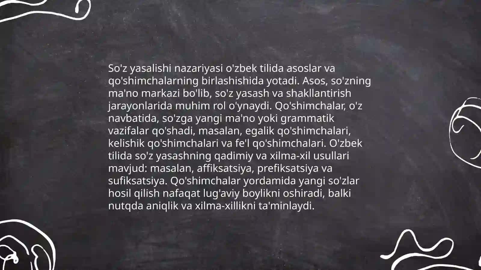 Ta'lim bosqichida so'z yasalishi ta'limi bo'yicha dars ishlanmalari tayyorlash 3