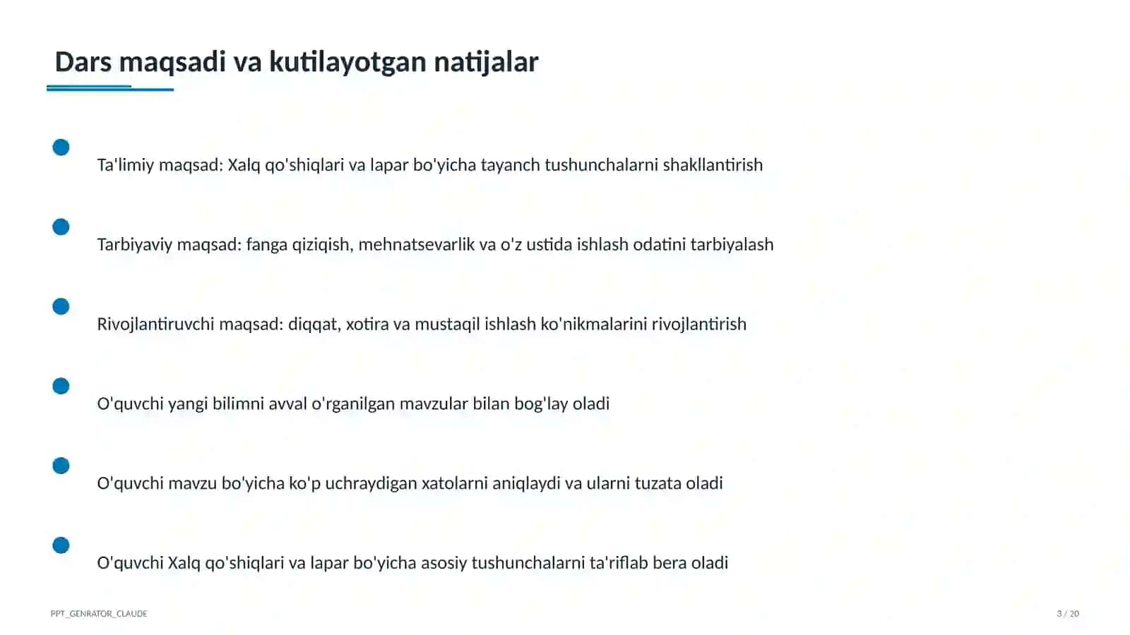 Xalq qo'shiqlari va lapar (3-sinf) 3
