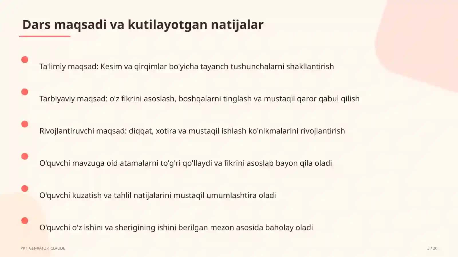 Kesim va qirqimlar (9-sinf) 3