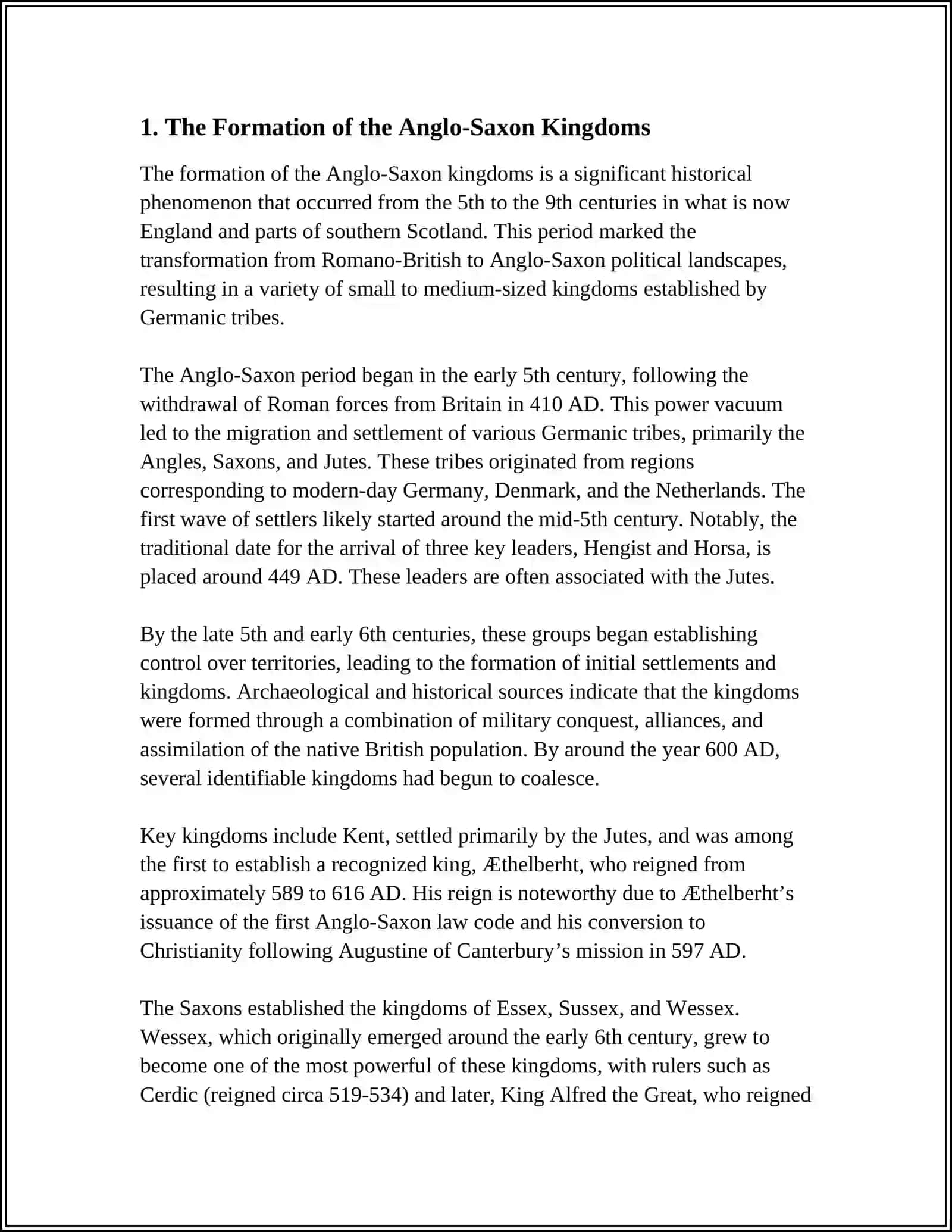 MUSTAQIL ISH: REASERCH AND SUMMARIZE THE MAJOR ANGLO- SAXON'S KINGDOMS AND THEIR HISTORICAL SIGNAFICANSE 3