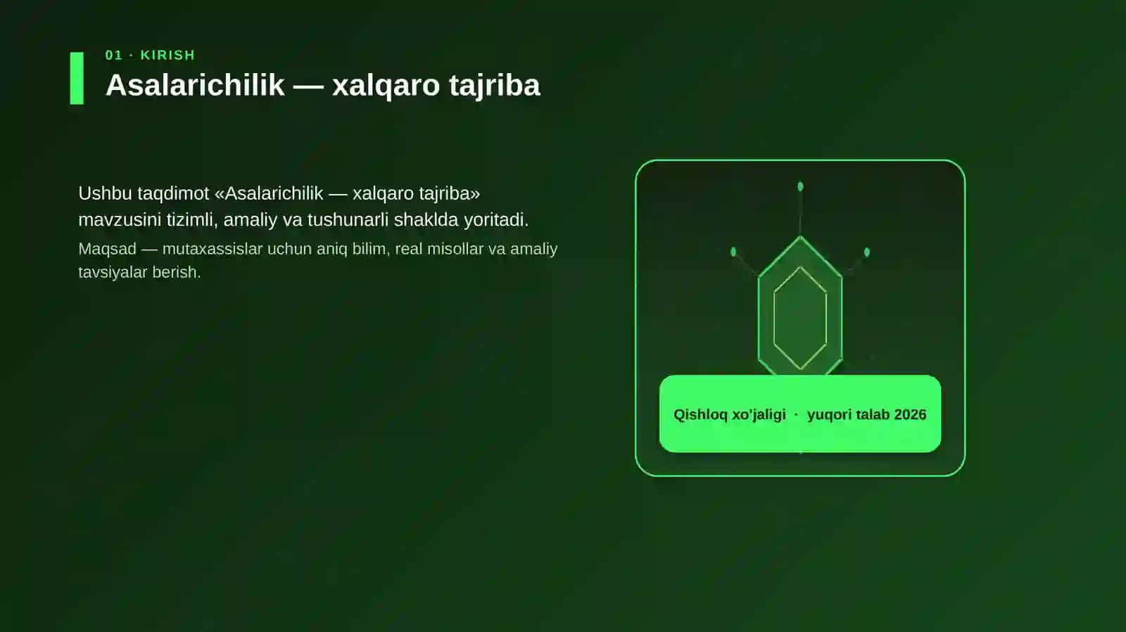 Asalarichilik - Xalqaro Tajriba 3
