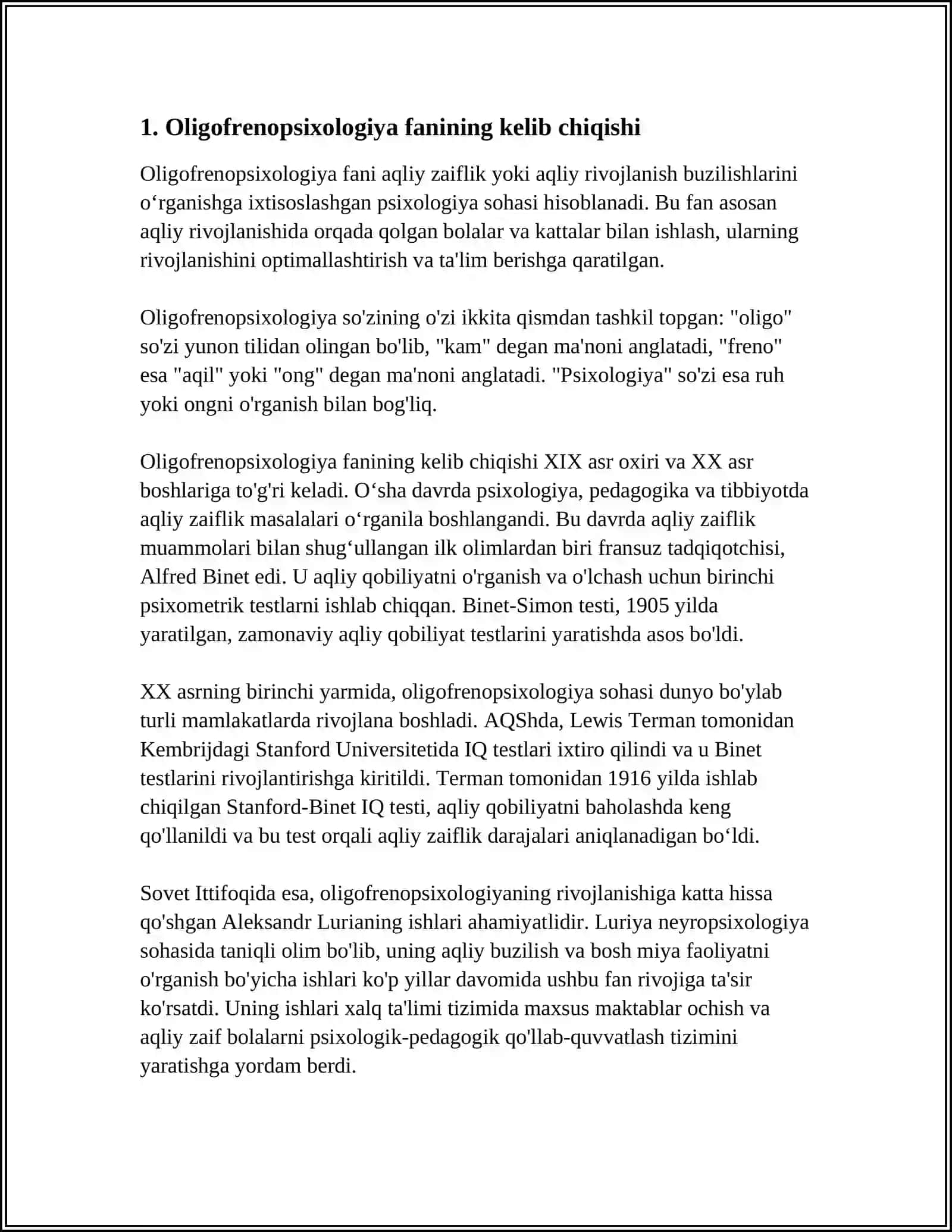 OLIGOFRENOPSIXOLOGIYA FANINING RIVOJLANISH TARIXI 3
